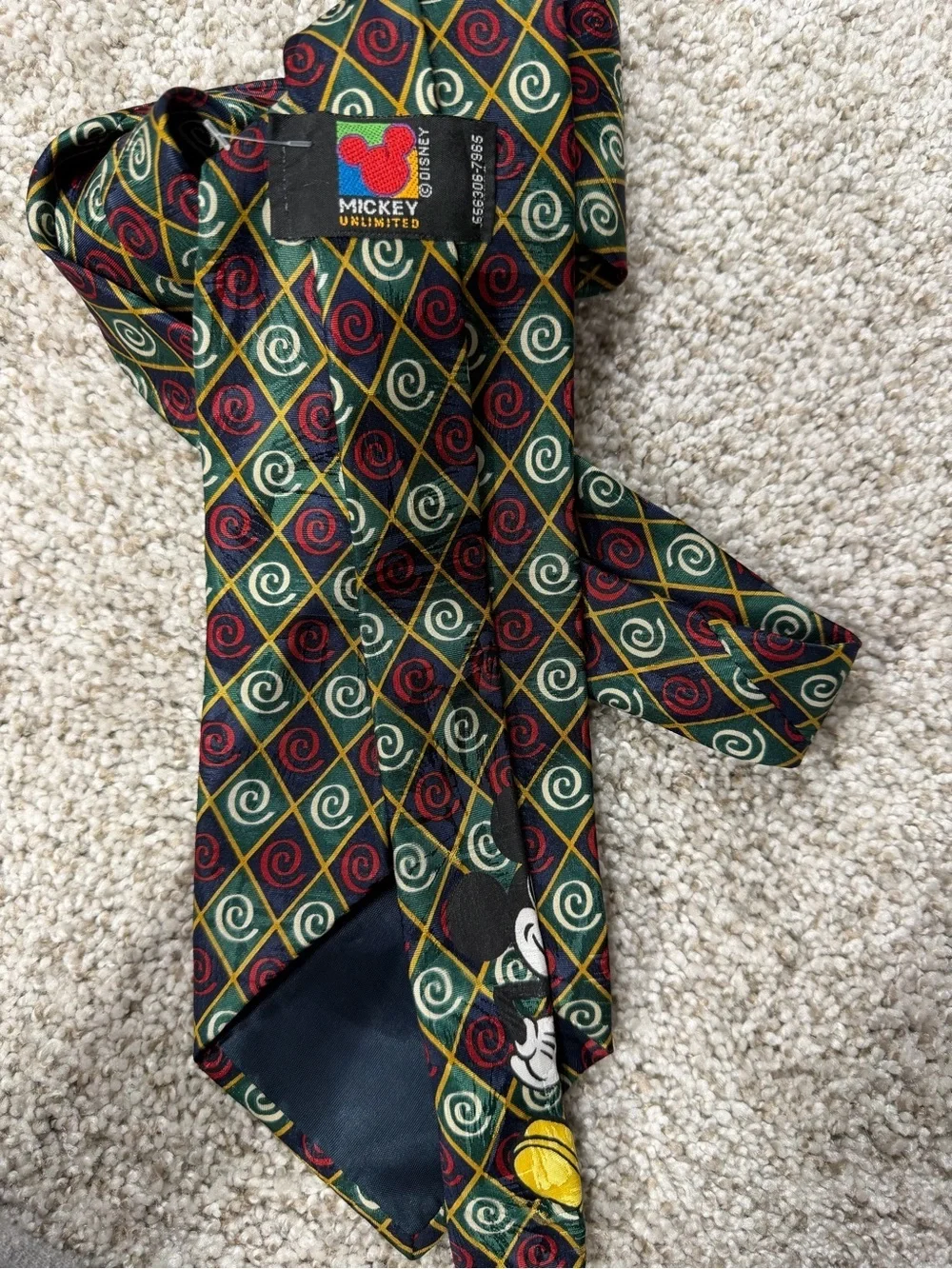 VINTAGE MICKEY UNLIMITED Mickey Mouse Patterned Necktie